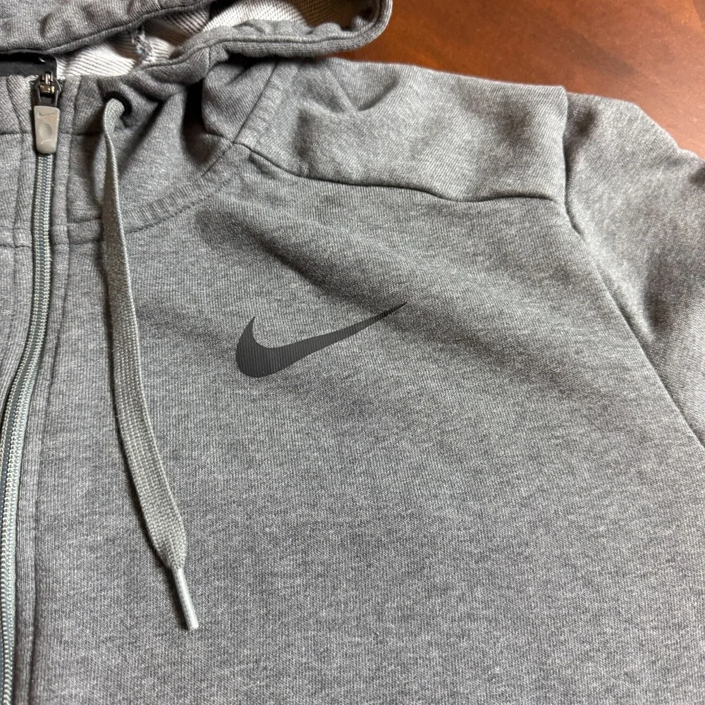 Nike Dri-Fit Full Zip Hoodie XXL‎ Standard Fit Gray Swoosh Sweatshirt